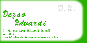 dezso udvardi business card
