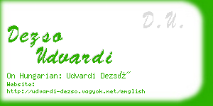 dezso udvardi business card